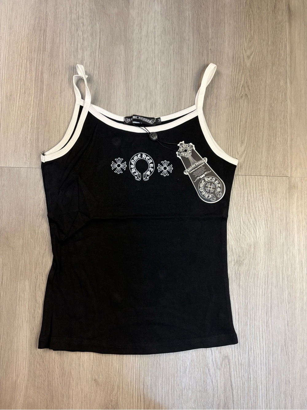 Black chrome hearts top
